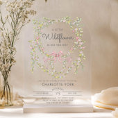 Een beetje Wildflower Bow tuin baby shower Arch Acryl Uitnodigingen