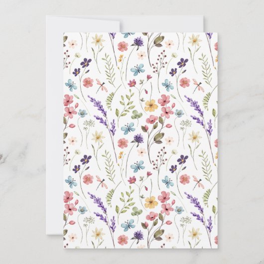 Een beetje Wildflower Floral Garden Baby shower Me Kaart (Achterkant)