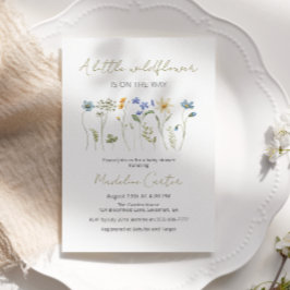 Een beetje Wildflower Floral Neutral Baby shower Kaart