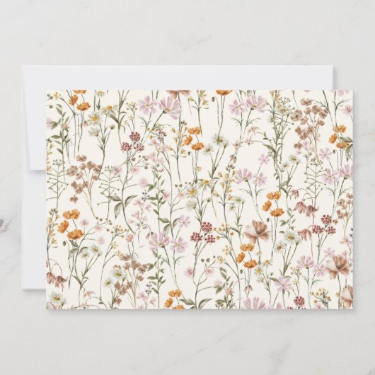 Een beetje Wildflower Foto Baby shower Tuin Kaart (Achterkant)