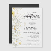 Een beetje Wildflower geel Waterverf Baby shower (Voorkant / Achterkant)