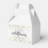 Een beetje Wildflower geel Waterverf Baby shower Bedankdoosjes (Achterkant)