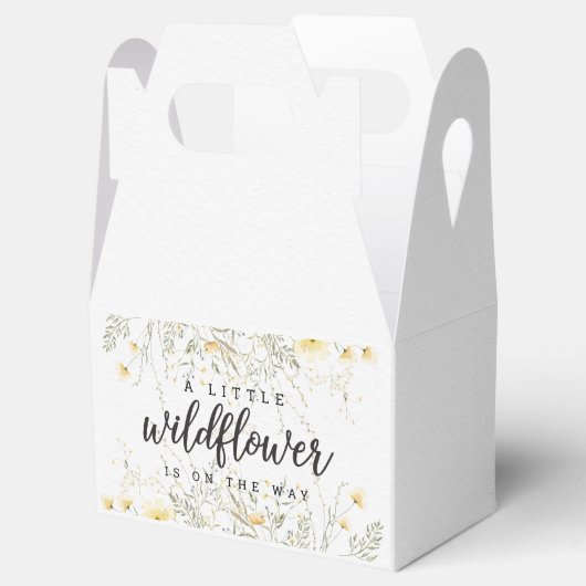 Een beetje Wildflower geel Waterverf Baby shower Bedankdoosjes (Geopend)