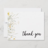 Een beetje Wildflower geel Waterverf Baby shower Bedankkaart (Voorkant)