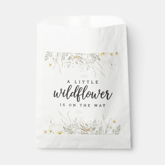 Een beetje Wildflower geel Waterverf Baby shower Bedankzakje (Voorkant)