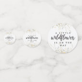 Een beetje Wildflower geel Waterverf Baby shower Confetti (Voorkanten)