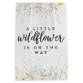 Een beetje Wildflower geel Waterverf Baby shower Medium Cadeauzakje (Achterkant)