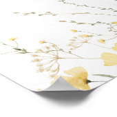 Een beetje Wildflower geel Waterverf Baby shower Poster (Hoek)