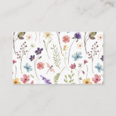 Een beetje Wildflower Luier Raffle Floral Garden Informatiekaartje (Achterkant)