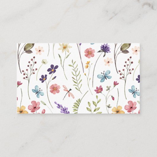 Een beetje Wildflower Luier Raffle Floral Garden Informatiekaartje (Achterkant)