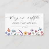 Een beetje Wildflower Luier Raffle Floral Garden Informatiekaartje (Voorkant)