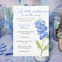 Een beetje Wildflower Meisje Baby shower Blauw Blo