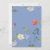 Een beetje Wildflower meisje Baby shower blauw Kaart (Achterkant)