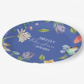 Een beetje Wildflower meisje Baby shower blauw Papieren Bordje (Gekanteld)