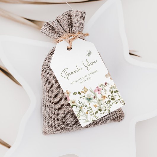 Een beetje Wildflower Meisje Baby shower Favor Cadeaulabel