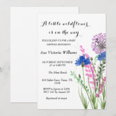 Een beetje Wildflower Meisje Baby shower Korenbloe Kaart (Voorkant / Achterkant)