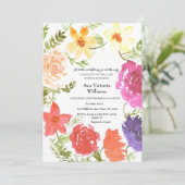 Een beetje Wildflower Meisje Baby shower krans Kaart (Staand voorkant)