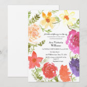 Een beetje Wildflower Meisje Baby shower krans Kaart (Voorkant / Achterkant)