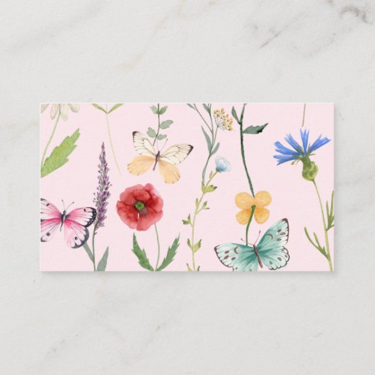 Een beetje Wildflower Meisje Baby shower Luier Raf Informatiekaartje (Achterkant)