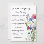 Een beetje Wildflower Meisje Baby shower Poppies Kaart (Voorkant)