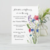 Een beetje Wildflower Meisje Baby shower Poppies Kaart (Staand voorkant)