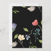 Een beetje Wildflower Meisje Baby shower Zwart Kaart (Achterkant)