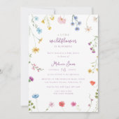 Een beetje Wildflower Meisje Boho Baby shower Kaart (Voorkant)
