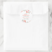 Een beetje Wildflower Meisje Perzik Baby shower Ronde Sticker (Tas)