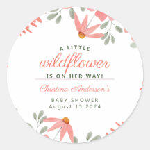 Een beetje Wildflower Meisje Perzik Baby shower