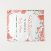 Een beetje Wildflower Meisje Perzik Baby shower Wandkleed (Voorkant (horizontaal))