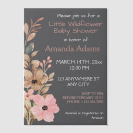 Een beetje Wildflower Meisje Roze Baby shower Vellum Uitnodigingen