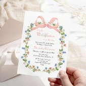 Een beetje Wildflower Pink Bow Baby shower Kaart