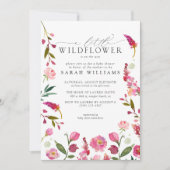 Een beetje Wildflower QR Code Roze Waterverf Douch Kaart (Voorkant)