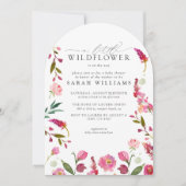 Een beetje Wildflower QR Code Roze Waterverf Douch Kaart (Voorkant)