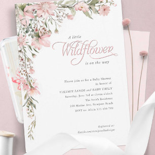 Een beetje wildflower roze bloemige baby meisje do kaart