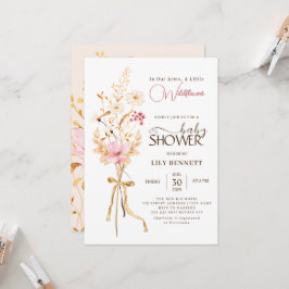 Een beetje Wildflower rustieke Boho Natuur Baby sh Kaart