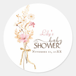 Een beetje Wildflower rustieke Boho Natuur Baby sh Ronde Sticker