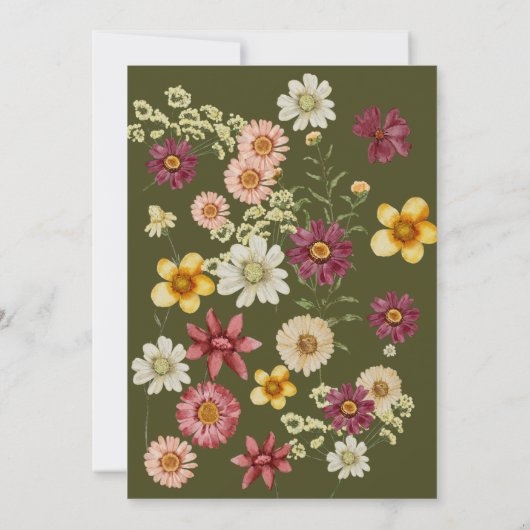 Een beetje Wildflower Sage Green Baby shower Kaart (Achterkant)