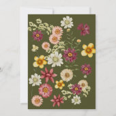 Een beetje Wildflower Sage Green Baby shower Kaart (Achterkant)