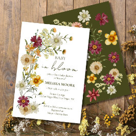 Een beetje Wildflower Sage Green Baby shower Kaart