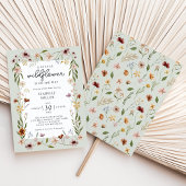 Een beetje Wildflower Sage Green Baby shower Kaart