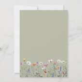 Een beetje Wildflower Sage Green Baby shower Kaart (Achterkant)