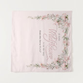 Een beetje wildflower thema baby meisje douche wandkleed (Voorkant (horizontaal))