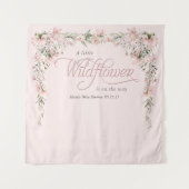 Een beetje wildflower thema baby meisje douche wandkleed (Voorkant)