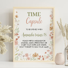Een beetje Wildflower Verjaardag Tijd Capsule Post Poster