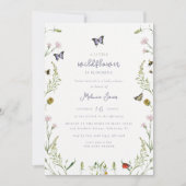 Een beetje Wildflower vlinder Baby shower Kaart (Voorkant)