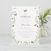 Een beetje Wildflower vlinder Baby shower Kaart (Staand voorkant)