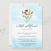 Een beetje Wildflower Waterverf Baby shower Kaart (Voorkant)