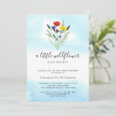 Een beetje Wildflower Waterverf Baby shower Kaart (Staand voorkant)