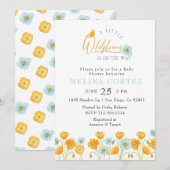 Een beetje Wildflower waterverf Baby shower Kaart (Voorkant / Achterkant)